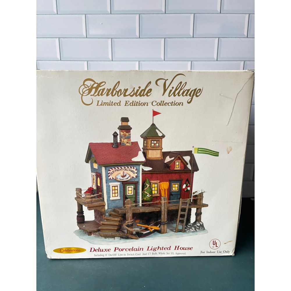 O'Well Harborside Village Old Nautical Wares Christmas Village Lighted Nautical